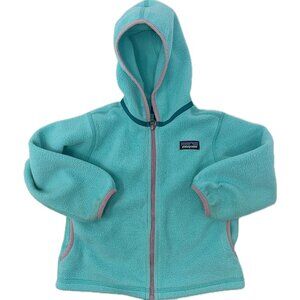 Patagonia Synchilla Hooded Fleece Jacket Toddler Size 2T Teal Full Zip Outerwear